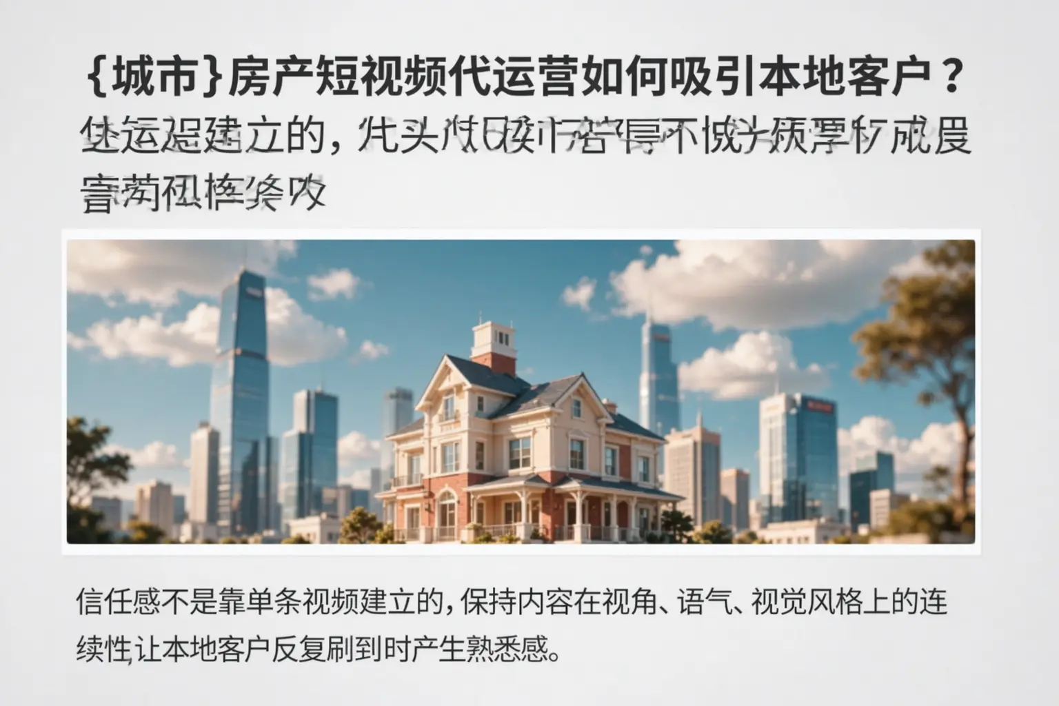 海陵房产短视频代运营如何吸引本地客户?